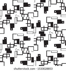 Simple black and white vector illustration. Abstract geometric background pattern