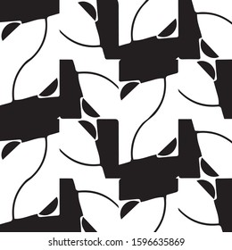 Simple black and white vector illustration. Abstract geometric background pattern