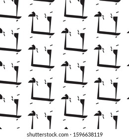 Simple black and white vector illustration. Abstract geometric background pattern