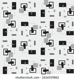 Simple black and white vector illustration. Abstract geometric background pattern