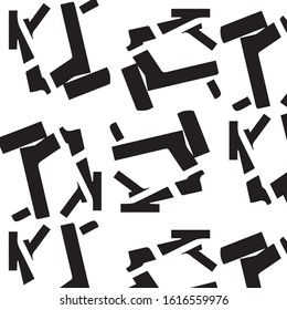 Simple black and white vector illustration. Abstract geometric background pattern
