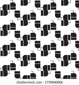 Ilustración vectorial simple en blanco y negro. Patrón de fondo geométrico abstracto