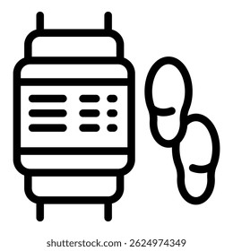 Simple black and white vector illustration of an electric car charging station icon