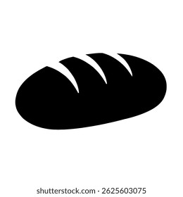 a simple black and white vector illustration of a loaf of bread, perfect for bakery or food related designs 100