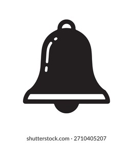 Um simples vetor preto e branco ilustração de um ícone de sino que representa uma notificação de alerta ou alarme de toque Este design limpo e minimalista é adequado para uma ampla 
