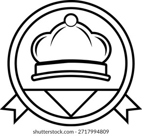 Simples ilustração vetorial preto e branco de um emblema da coroa real. Perfeito para marcas, logotipos, prêmios ou qualquer projeto que precise de um toque real. Linhas limpas e design minimalista garantem versatilidade. Baixe esta imagem de alta resolução para suas necessidades de design.