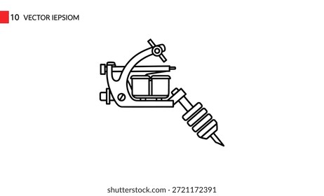 A simple black and white vector illustration of a surgical needle attached to a surgical instrument, representing medical tools used in surgical procedures and healthcare settings.