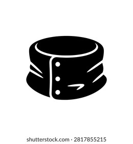 Simple black and white vector illustration of a chef's hat