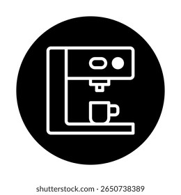A simple black and white vector image of a coffee maker for your morning ritual illustration