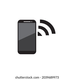 simple black and white vector mobile phone logo image modern and electronic gadget