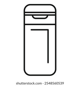 Simple black and white vector of a reusable water bottle with a handle, perfect for promoting sustainability