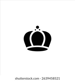 Simple black and white vector silhouette of a traditional royal crown. Ideal for use in monarchy themes, luxury branding, and emblem designs.