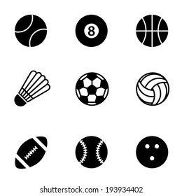 Simple black and white vector sports icons