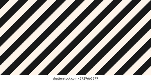 Simple black and white vector stripes texture. Seamless pattern with straight diagonal lines, 45 degrees inclination. Abstract minimal striped background. Basic geo pattern. Modern repeated design