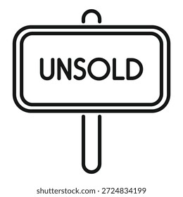 Simple Vector blanco y negro de un cartel sin vender que se destaca
