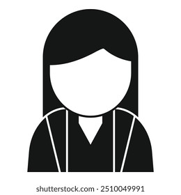 Vector blanco y negro simple de una mujer que lleva un blazer