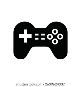 Simple black and white video game controller icon