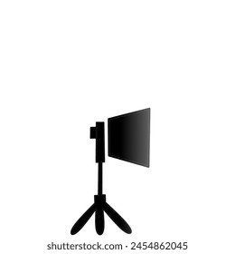 Simple black and white video icon isolated on white background
