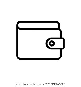 Simple Black and White Wallet Icon for Finance, Transaction, and Online Payment