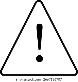 Un simple signo de advertencia en blanco y negro con un signo de exclamación dentro de una forma de triángulo.