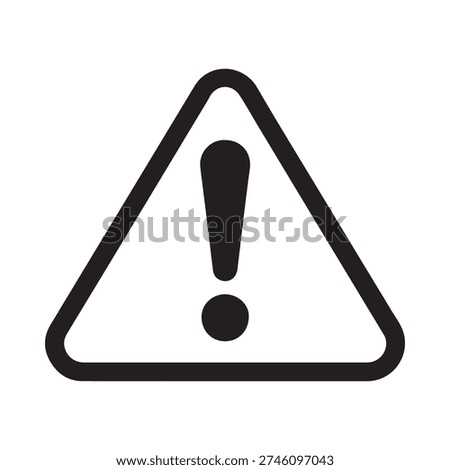 Simple black and white warning sign featuring a prominent exclamation point