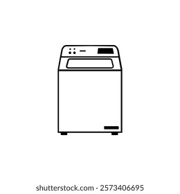 simple black and white washing machine icon