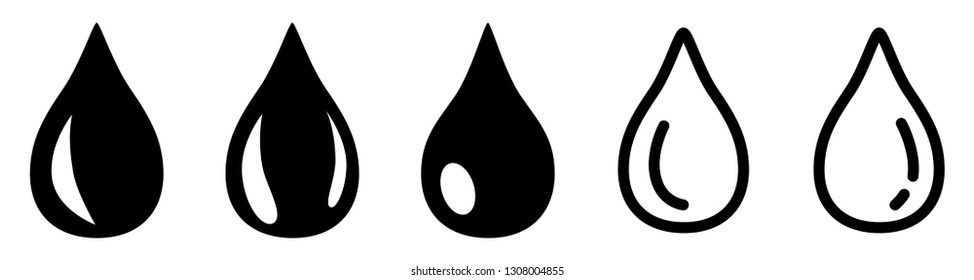 Simple black and white water drop icon