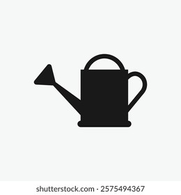 Simple black and white watering can icon.