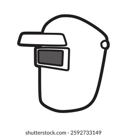 simple black and white wide open glass welding worker mask vector