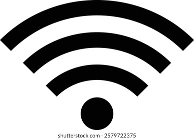 Simple Black and White Wi-Fi Vector Icon