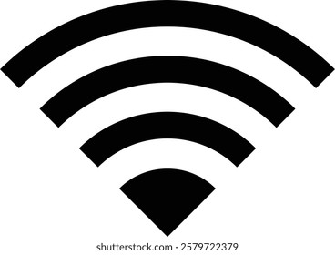 Simple Black and White Wi-Fi Vector Icon