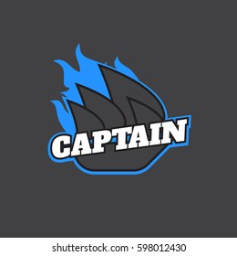 Simple Black and White Yacht Club Logo vector