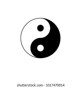 Simple black and white yin yang symbol icon