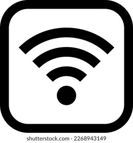 Simple black Wi-Fi icon in a rounded square