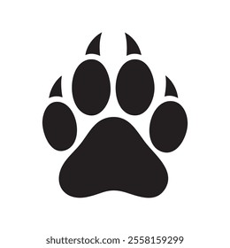 Simple Black Wild Animal Paw Print Silhouette