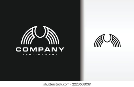 simple black wing line logo	