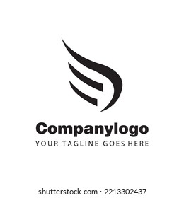 simple black wing for logo company design