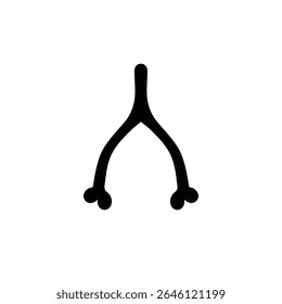 Simple black wishbone icon illustration design.