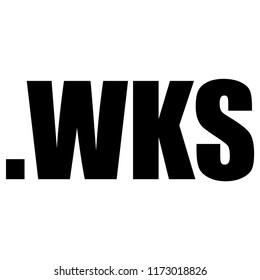 Simple, black WKS file type, WKS file format label, tag