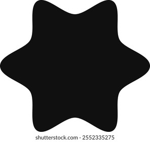 Simple black wobbly star shape represents quality, excellence, success, achievement, and customer satisfaction, perfect for rating systems and reviews
