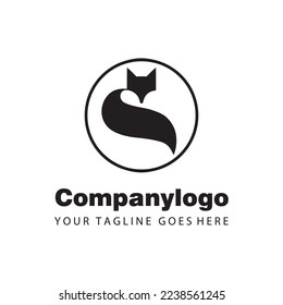 simple black wolf for logo company design