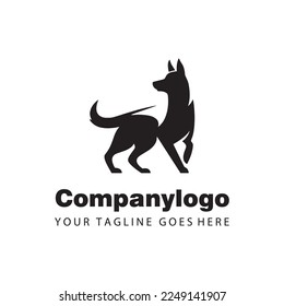 simple black wolf for logo company design