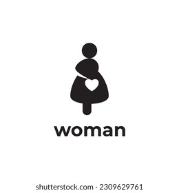 simple black women bring love icon design template