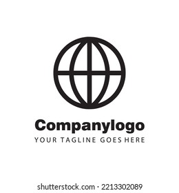 simple black world wide web symbol for logo company design