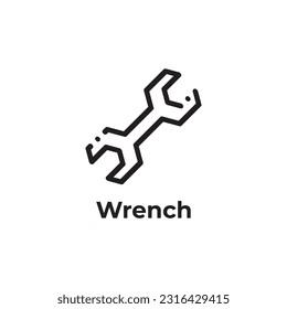 simple black wrench icon design template