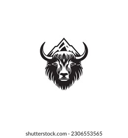 simple black yak logo icon designs vector black and white