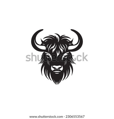 simple black yak logo icon designs vector black and white