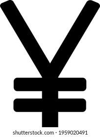 simple, black, yan currency icon vector
