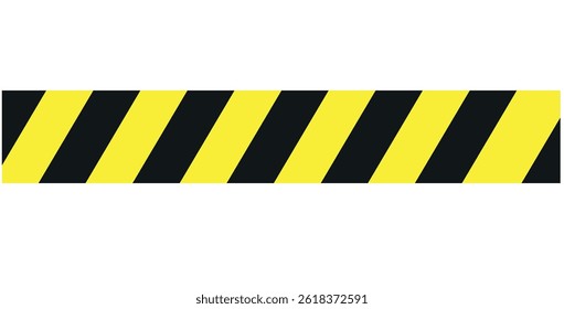  simple black and yellow security tape floor marking icon with diagonal stripes and aspect ratio vector icon