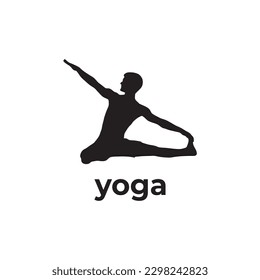diseño simple de vector de silueta de yoga negro